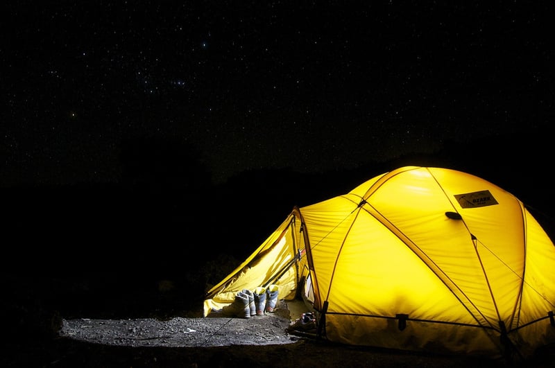 Camping tent in the wilderness